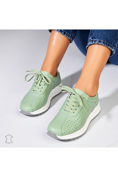 Joana Maryjane Green Genuine Leather Sneakers
