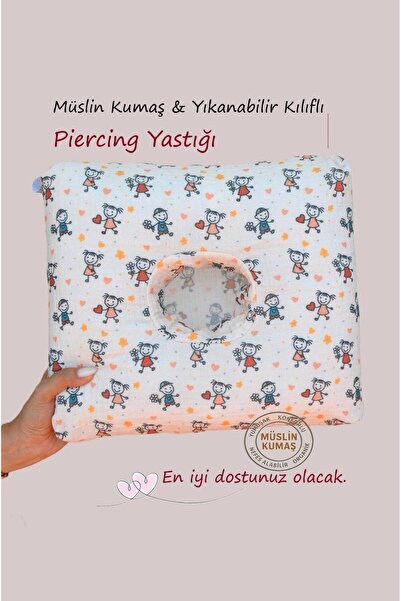 moonzy - minimalist & cozy Piercing Yastığı – Yıkanabilir Kılıflı Soft Müslin...