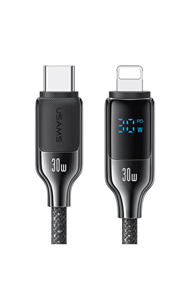 Usams SJ741 Καλώδιο Φόρτισης/Δεδομένων Lightning – 30W - Ψηφιακή Οθόνη - 1.2μ