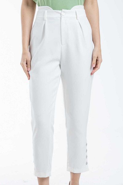 mica Classic Women's Solid High-Waisted Trousers