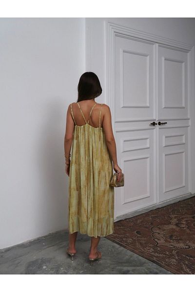 Miss Prova Ring Accessory Detail Strap Patterned Summer Dress Misselb3617