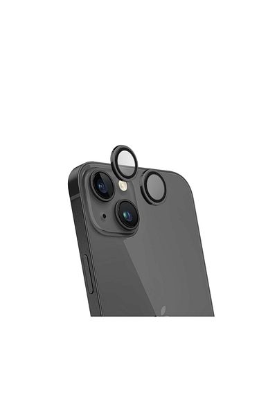 Force واقي عدسة الكاميرا الزجاجي لجهاز iPhone 15 / 15 Plus باللون الأسود ضمان مدى الحياة