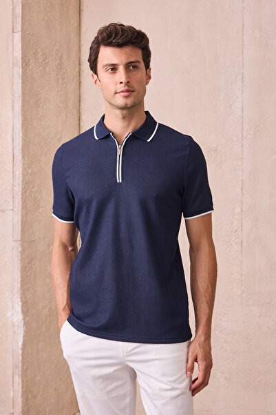 Pietra Paul Чоловіча футболка з коміром-поло та застібкою-блискавкою
