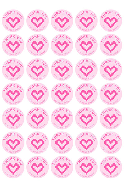 Cuppy Box Thank You Heart 1 Sheet A4 Size 35 Pieces Sticker