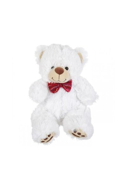 OEM Knitted Plush Bear, White, 33 cm