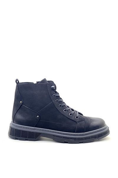 grado Genuine Leather Men's Zippered Boots Black Nubuck 1966