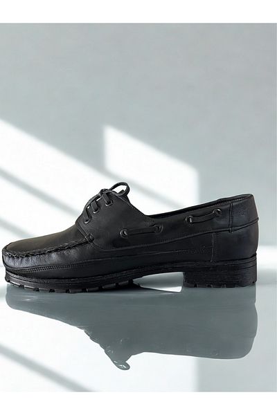 GÜR MODA AYAKKABI Large Size Orthopedic Rubber Sole Genuine Leather Inner and Outer Daily Classic Shoes