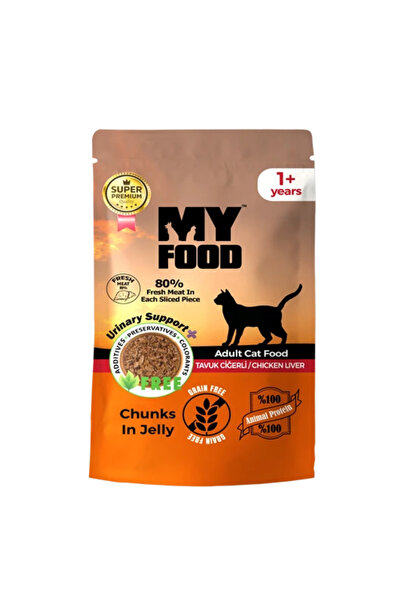 My Food υγρή τροφή για γάτες, κομμάτια συκωτιού και κοτόπουλου σε σάλτσα, 85 ...