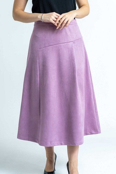 mica Women's Plain High Waist Midi Skirt