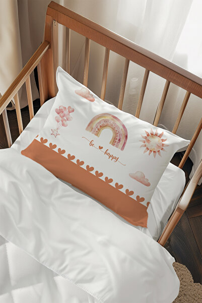 Talia Home Rainbow Be Happy Patterned 2 Pillow Cases Tlayk-327