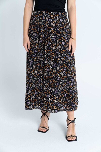 mica Women's Wide Floral Midi Skirt
