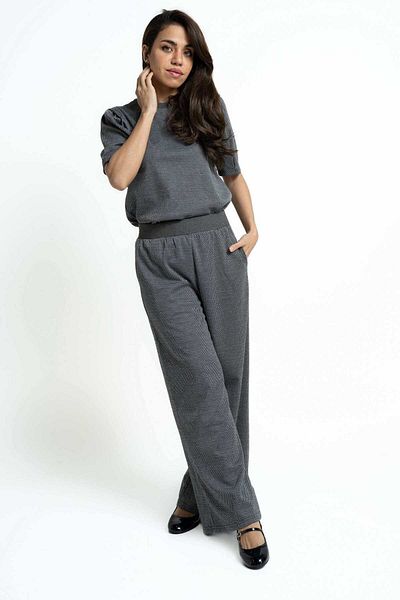 mica Women's Long Printed Wide-Leg Trousers