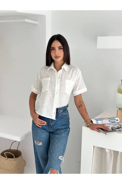 Noa Noa Cămașă cu mânecă scurtă și buzunar dublu cu detaliu în relief