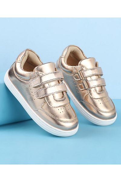 Babyoye Casual Shoes with Velcro Closure - Golden