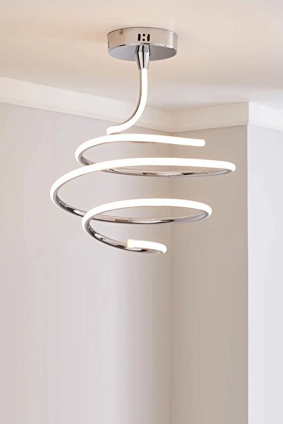 ABAJUR EVİM KOPYA - Diana Modern Gümüş Renkli Beyaz Ledli Avize