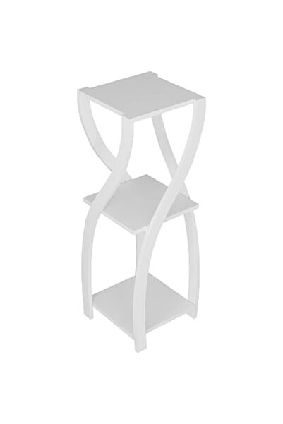 FOXMAG24 Masă stivuibilă, tip noptieră, robustă și rezistentă la uzură, albă