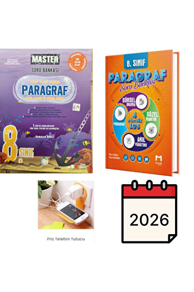 Limit Yayınları 8.SINIF OKYANUS MASTER PARAGRAF + MOZAİK LGS PARAGRAF SORU BANKALARI SET PRİZ TELEFON TUTUCU HEDİYE