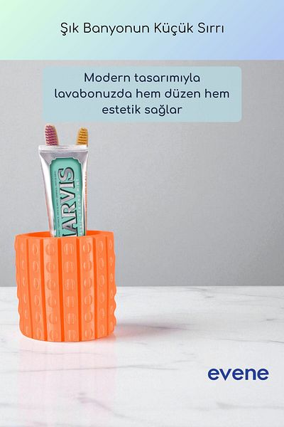 Evene Θήκη οδοντόβουρτσας Βάση οδοντόβουρτσας Βάση οδοντόβουρτσας Πορτοκαλί χρώμα Μοντέλο 91
