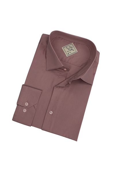 GÖMLEK GALERİSİ Slim Fit Slim Fit Plain Long Sleeve Men's Shirt