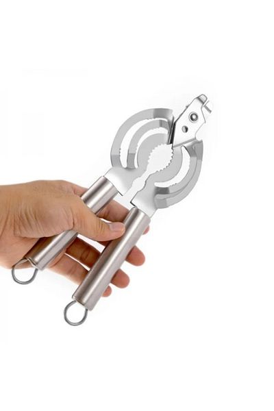 FOXMAG24 Jar/bottle/can lid opener, multifunctional, dimensions 25 x 6 cm, silver