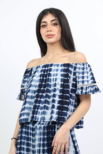 mica Women's Tie-Dye Off-Shoulder Short Sleeve Blouse