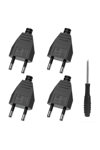 Choice5 محول قابس أوروبي أسود 110-250 فولت، 4 قطع، 4/6/8 قطع، موصل مقبس ذكر/أ...