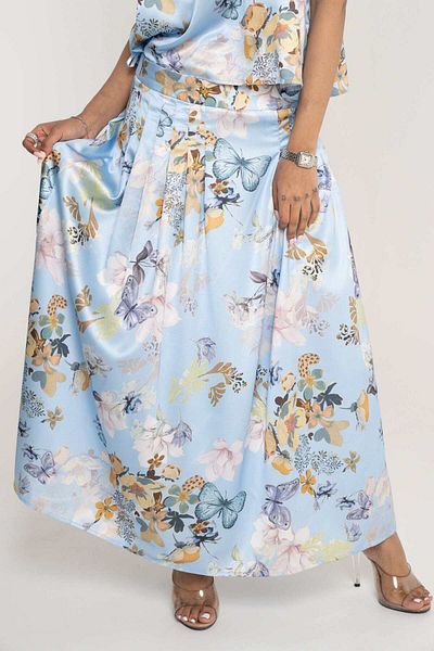 mica Wide Printed Midi Skirt