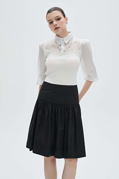 mica Women's Solid Waist-Length 3/4 Sleeve Shirt Blouse