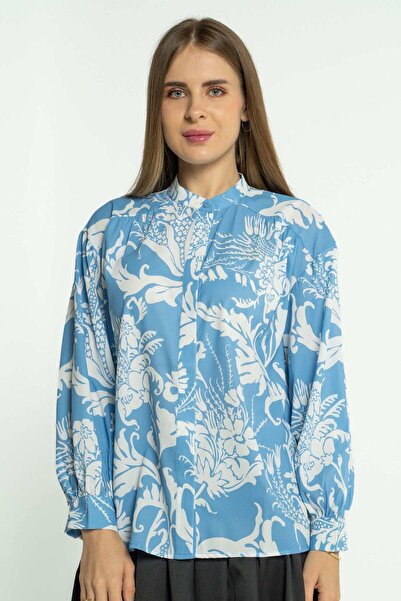 mica Floral Wide Long Sleeve Blouse