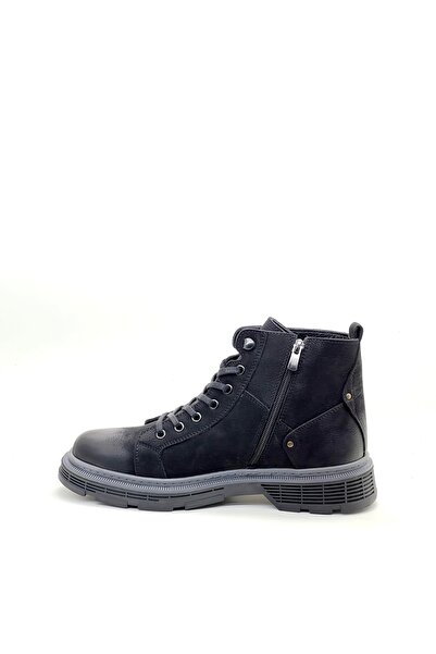 grado Genuine Leather Men's Zippered Boots Black Nubuck 1966