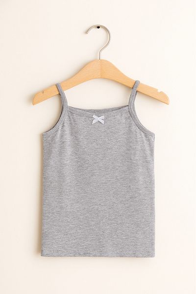 Victor and Jane 3-Pack Girls' Camisoles – Cotton Comfort in Black, White & Grey