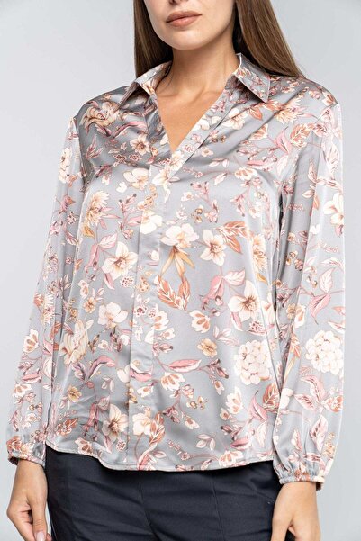 mica Floral Wide Long Sleeve Blouse