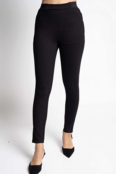 mica Solid Long Leggings with Elastic Waistband