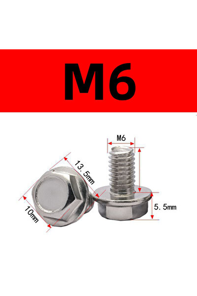 Choice6 10 قطع من براغي فولاذية مقاومة للصدأ 304 ذات رأس مسطح وسطح شفة، مقاس ...