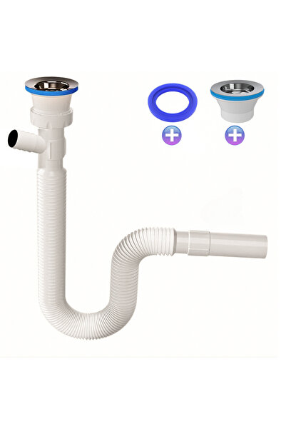 DESIPHON Tek Girişli Lavabo Sifonu – Bulaşık veya Çamaşır Makinesi Uyumlu | S...