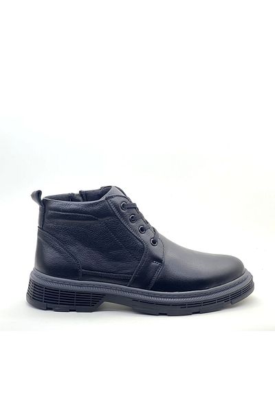 grado Genuine Leather Zippered Men's Boots Shiny Black 1971