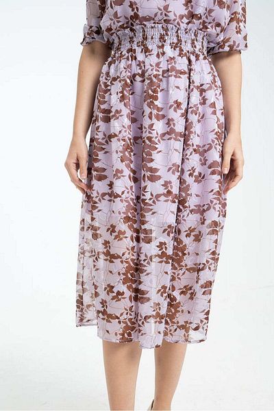 mica Women's Sheer Floral Midi Skirt