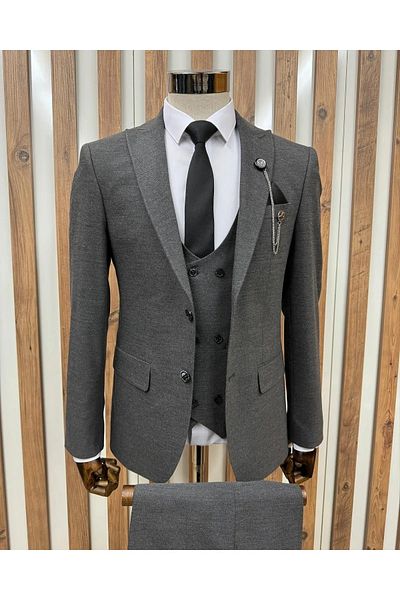 BYBEYEMS GİYİM L. Royal Gray Vest Suit