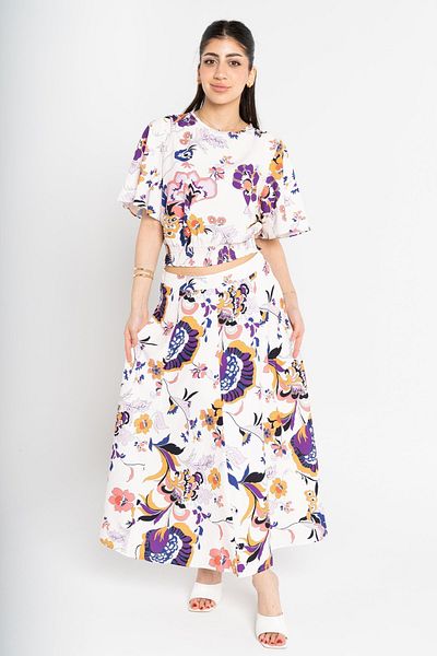 mica Women's Floral Midi Skirt