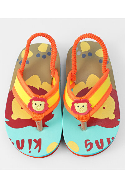 SAPS Lion Print Back Strap Closure Flip Flops - Multicolor