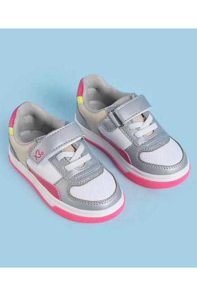 Babyoye Velcro Closure Casual Shoes with Heart Print - Multicolor