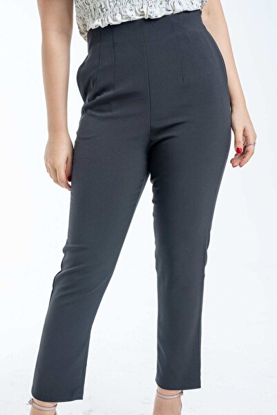 mica Women's High-Waisted Solid Long Pants with Front Pockets