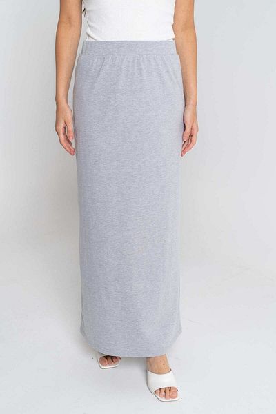 mica Solid Long Skirt with Elastic Waistband