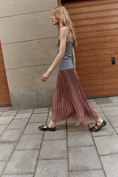 H&M Pilili Şifon Etek