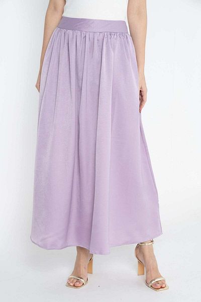 mica Long Solid Flared Skirt