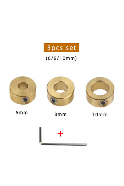 Choice8 3pcs set 3-12mm Drill Bit Tools Brass Depth Stop Collars Ring Positio...