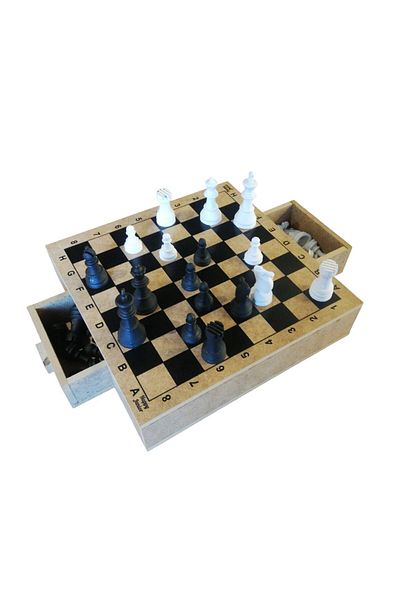 Happy Junior Chess Set with Wooden Drawers