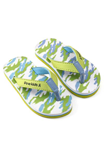 Pine kids Pine Kids Slip On Flip Flops with Camouflage Print - Light Green