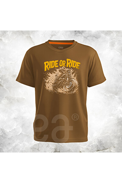 Crea Eymer Wear Μοτοσικλέτα-Μοτοσικλέτα Μπλουζάκι με εμπριμέ βαμβακερό λαιμόκ...