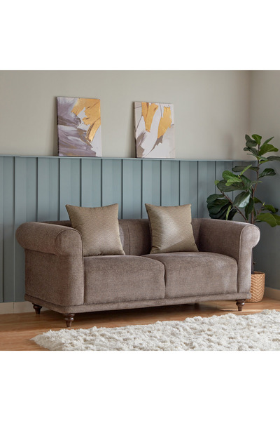 Home Box أريكة أوشاوا القماشية ذات المقعدين مع وسادتين